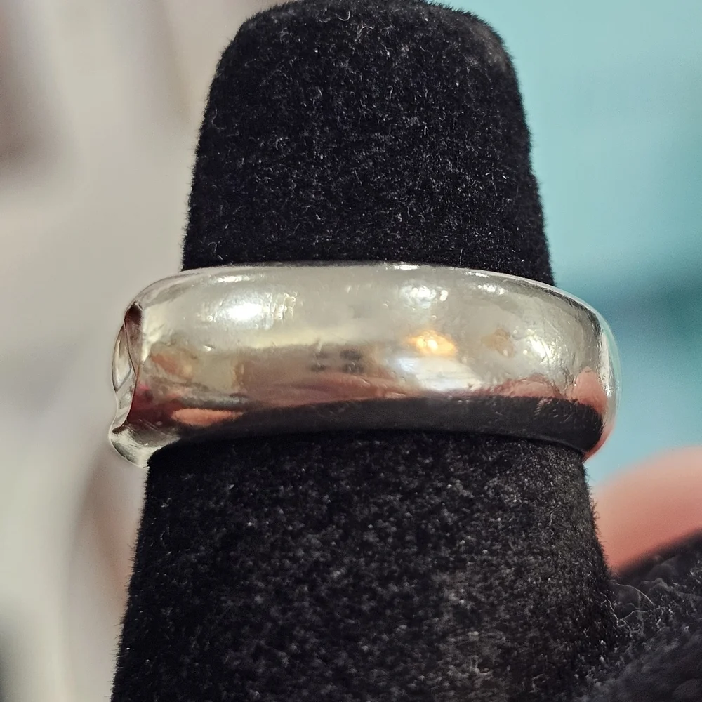💚Tiffany & Co. Curved Heart Elsa Peretti 925 Silver Vintage Ring SZ 6.25 💍